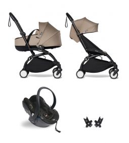Babyzen Yoyo+ Buggy Compleet: 0+ en 6+ Frame Zwart met autostoel Babyzen iZi Go Modular by Besafe