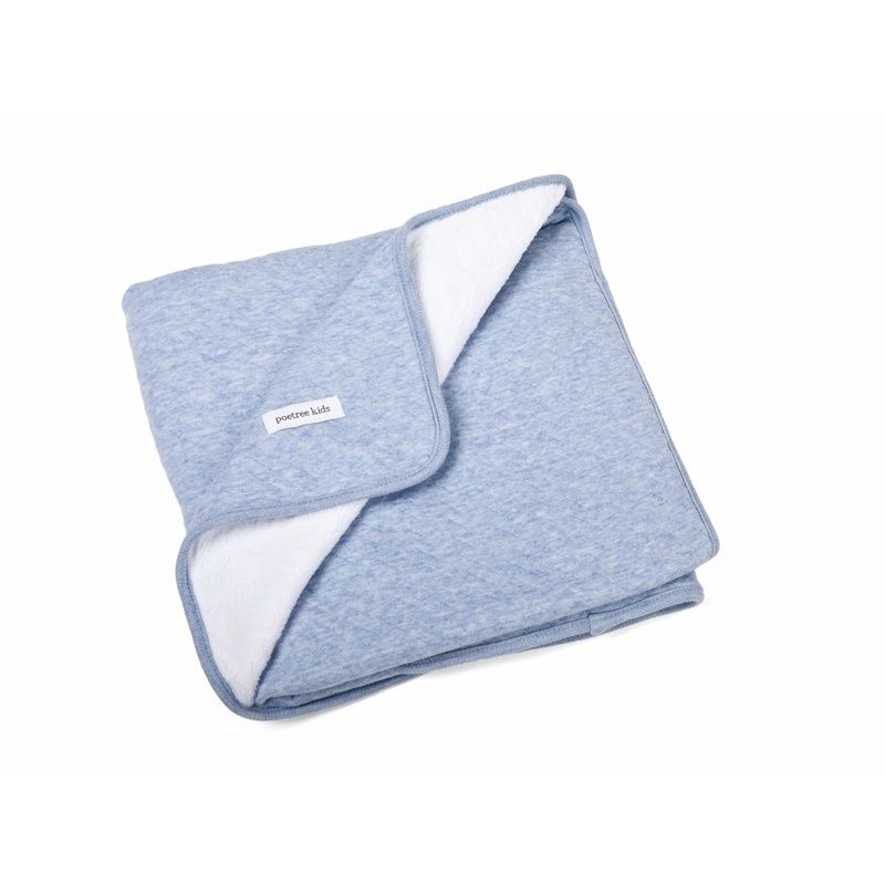 Poetree Kids Cot blanket Lined Chevron Denim Blue