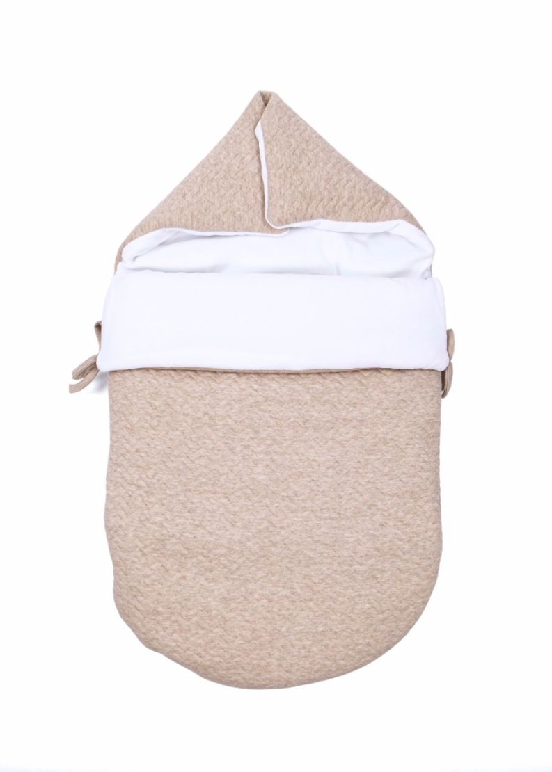 Poetree Kids Footmuff 3/5 point belt Chevron Light Camel 