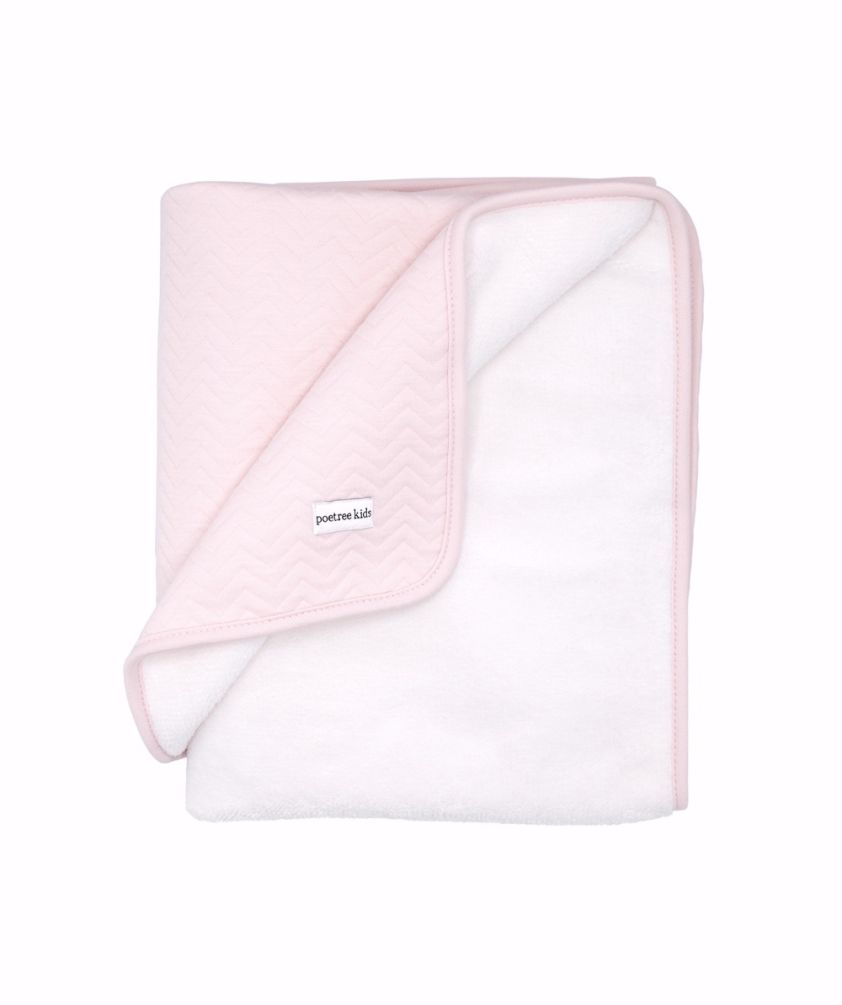 Poetree Kids Crib blanket Lined Chevron Light Pink