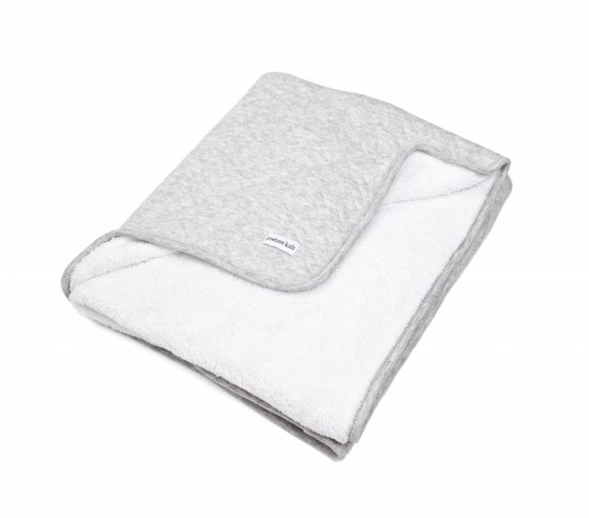 Poetree Kids Ledikantdeken Gevoerd Chevron Light Grey Melange